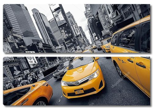 Желтые такси на площади Таймс-сквер
