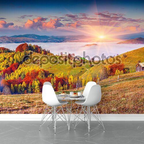 Осенний рассвет в Карпатских горах