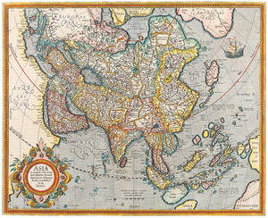 Карта Азии Джодокус Хондиус c 1620