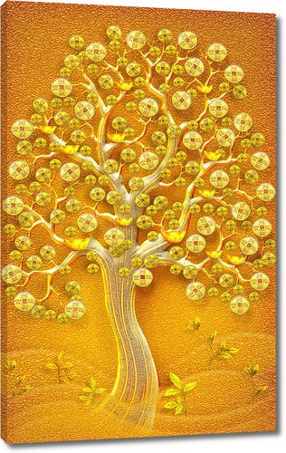 Яркое желтое дерево