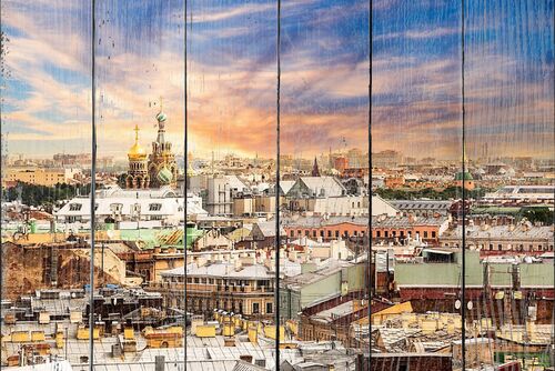 Петербург, вид на крыши и Спас-на-Крови