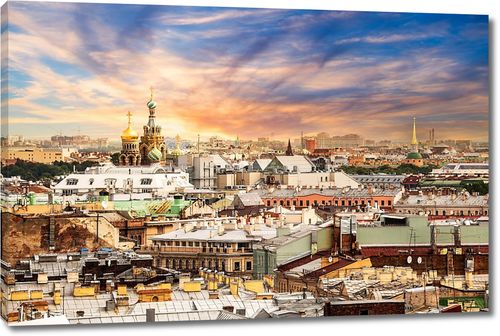 Петербург, вид на крыши и Спас-на-Крови