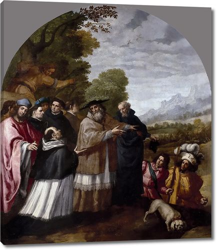 Приезд Св. Юга с шестью сподвижниками к св. Бруно в монастырь Шартрез