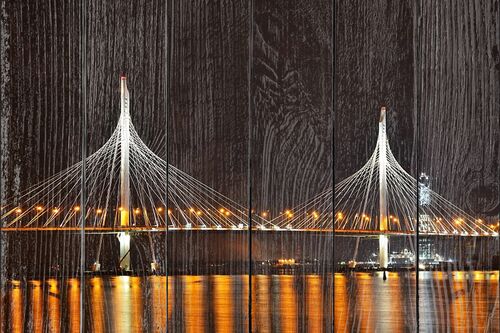 Вантовый мост ЗСД ночью