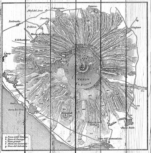 Схема кратера вулкана Везувий