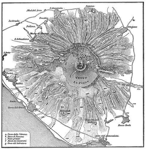 Схема кратера вулкана Везувий