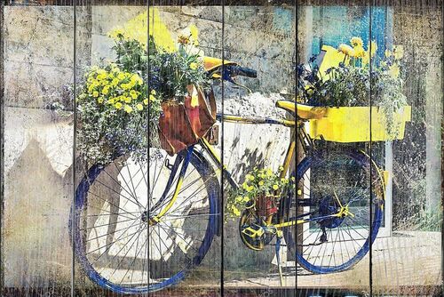 Винтажный велосипед с цветами
