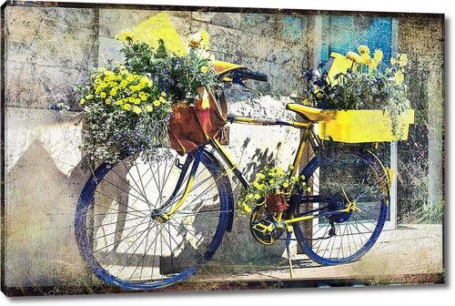 Винтажный велосипед с цветами
