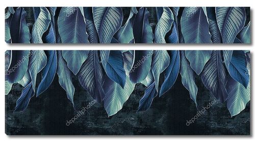 Синие тропические листья