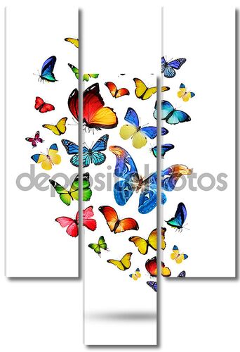 Разноцветный фон из бабочек