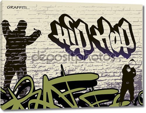 Хип хоп граффити-стена