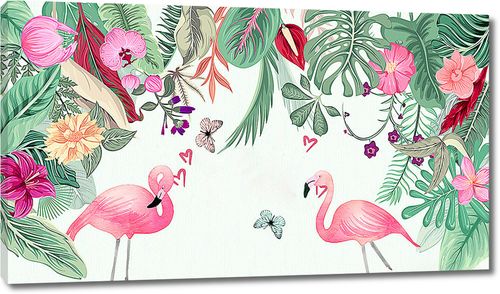 Фламинго с сердечками