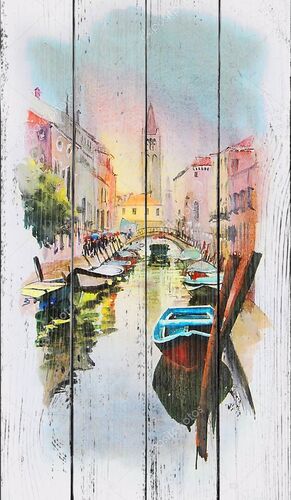 Картина Венеции написанная акварелью