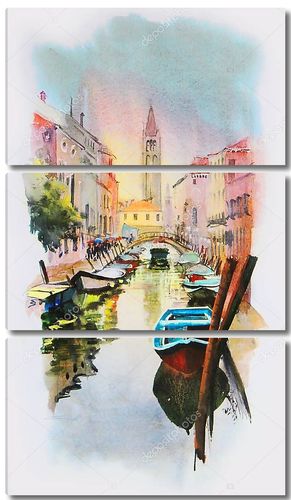 Картина Венеции написанная акварелью