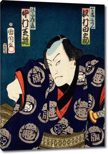 Коллекция портретов актеров, человек в синем кимоно