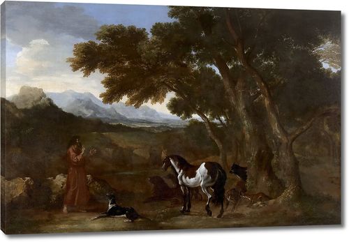 Пейзаж с отшельником, проповедующим животным