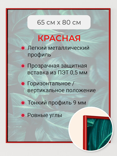 Красная 65х80 см