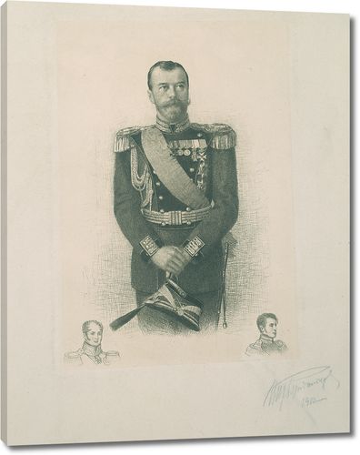 Портрет императора Николая II с дополнительными портретами императоров Александра I и Николая I