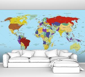 Карта мира разноцветная на русском языке