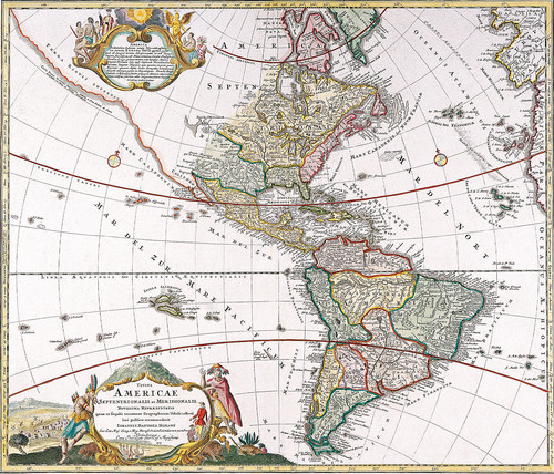 Карта Америки Хоманна 1746 года