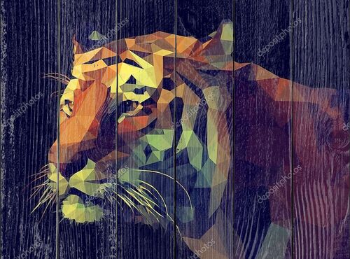 Полигамный портрет тигра