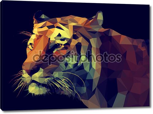 Полигамный портрет тигра