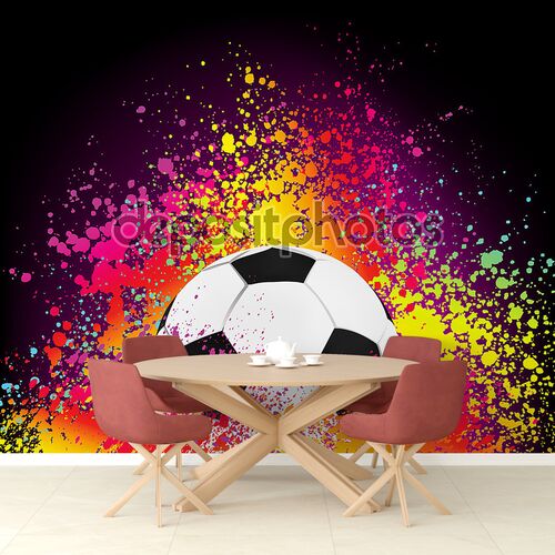 Красочный фон с футбольным мячом