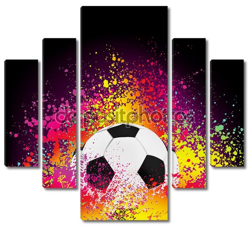 Красочный фон с футбольным мячом