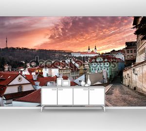 Панорама Старого города в Праге в закат (Чешская Республика)