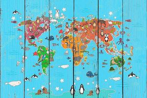 Детская карта с пингвинами
