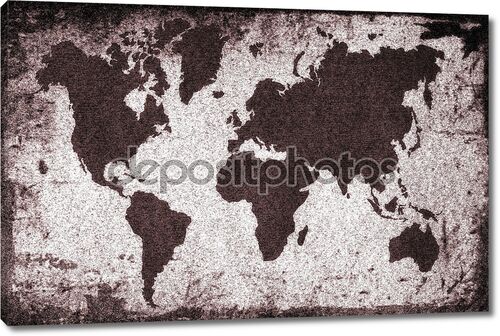 Карта мира в гранже
