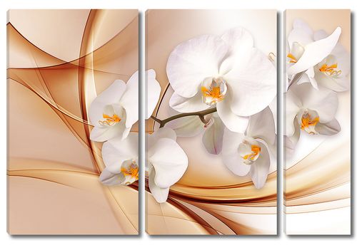 Веточка орхидеи на абстрактном фоне