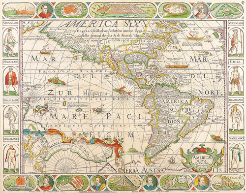 Карта Северной и Южной Америки Николас Вишер 1658