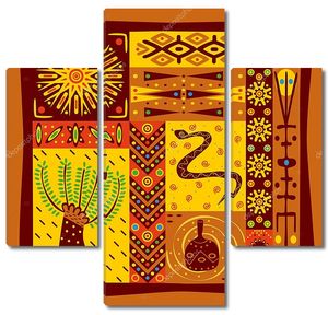 Орнамент в африканском стиле со змеей