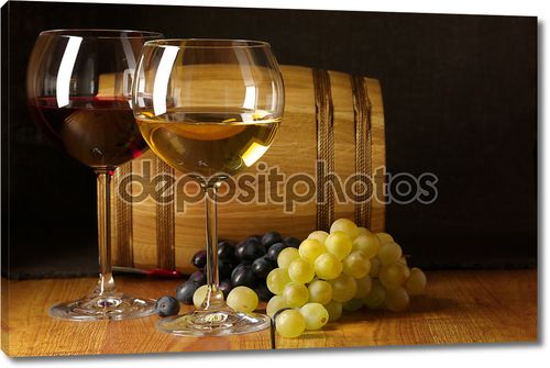 вино, виноград и ствол
