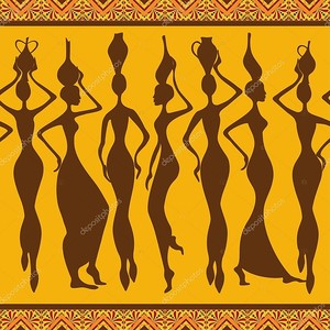 Африканские женщины с кувшинами на головах