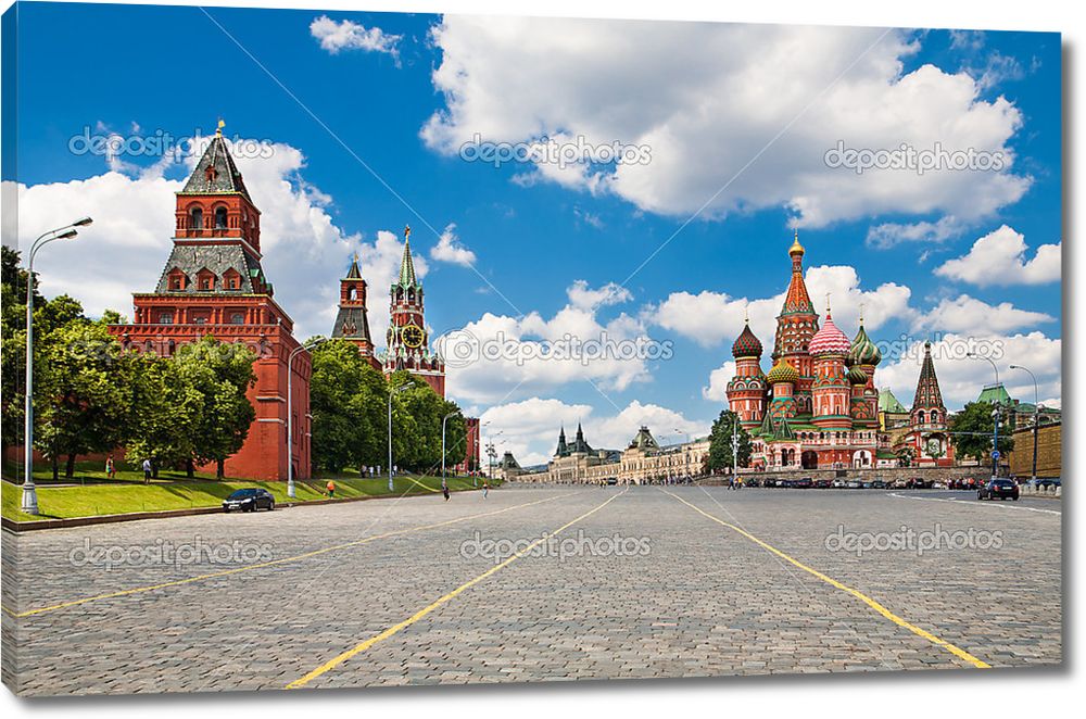 Картина «Картина на стену на холсте «Красная площадь в Москве, вид на ...