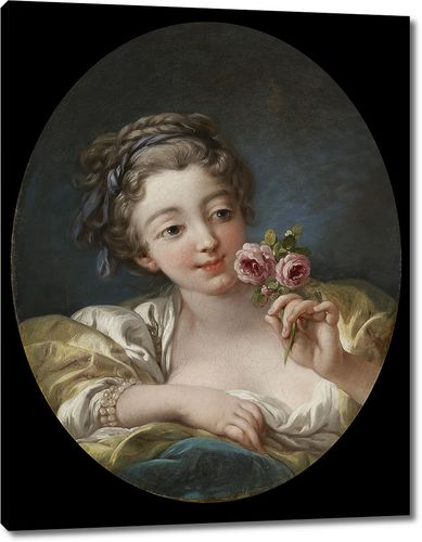 Девушка с розой (мастерская Франсуа Буше)
