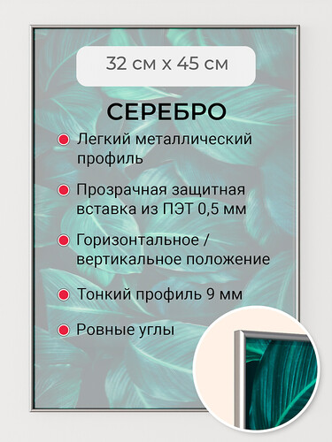 Серебро 32х45 см