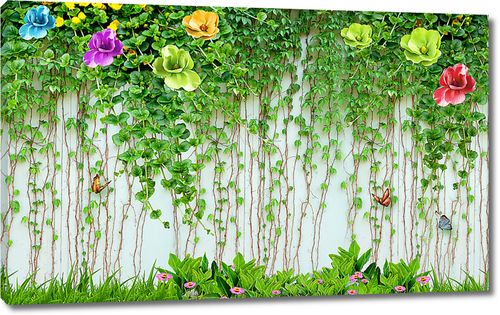 Вьющиеся растения по стене