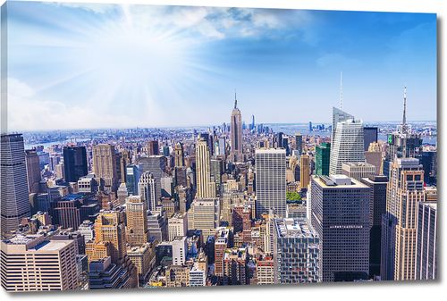 прекрасный вид на панораму города Нью-Йорка