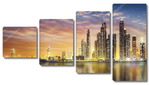 Dubai marina during twilight Dubai marina during twilight