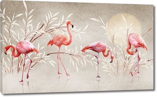 Фламинго в кустах