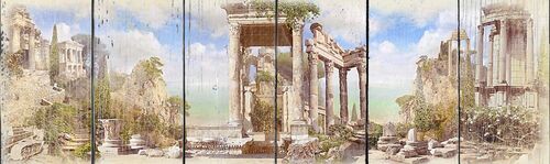 Панорама с античными колоннами