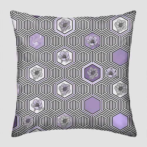 Geometrical fusion-серо-сиреневый орнамент из сот Geometrical fusion-серо-сиреневый орнамент из сот