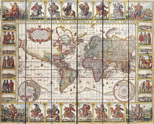 Карта мира Николаса Вишера  1652 года