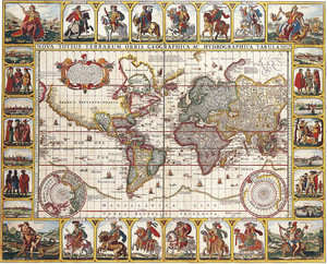 Карта мира Николаса Вишера  1652 года