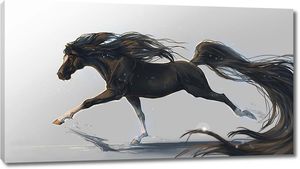 Конь с черной гривой и хвостом