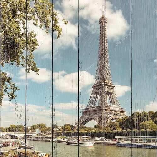 Эйфелева башня от реки Сены в Париже