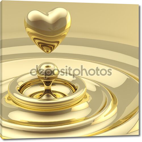 Жидкое золото волны с сердцем